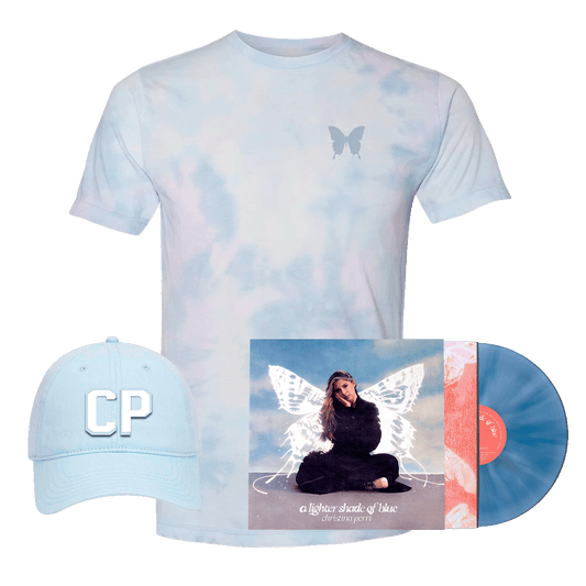 A Lighter Shade of Blue Vinyl + Dad Cap + Tie Dye Tee Bundle