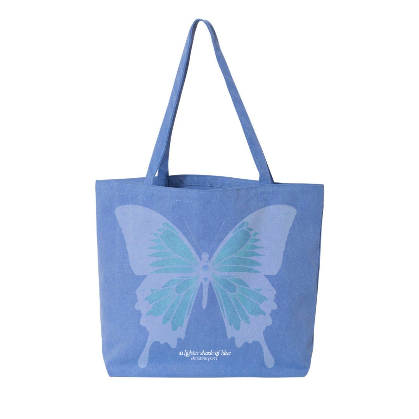 A Lighter Shade of Blue Butterfly Tote